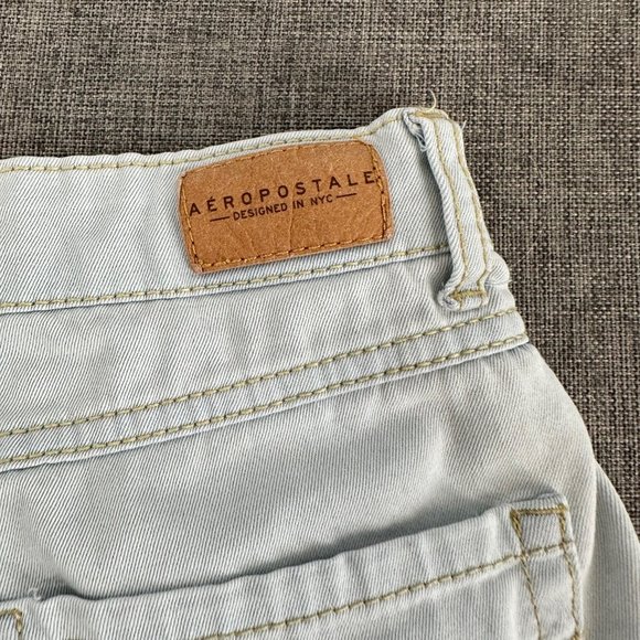 Aeropostale High Waisted Shorty Jean Shorts Size 0 Light Color‎ - Picture 8 of 10
